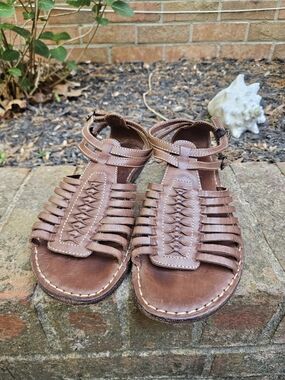 Frye Womens 8.5 B Brown Kayla Leather Huarache Sandals Boho Gladiator Style